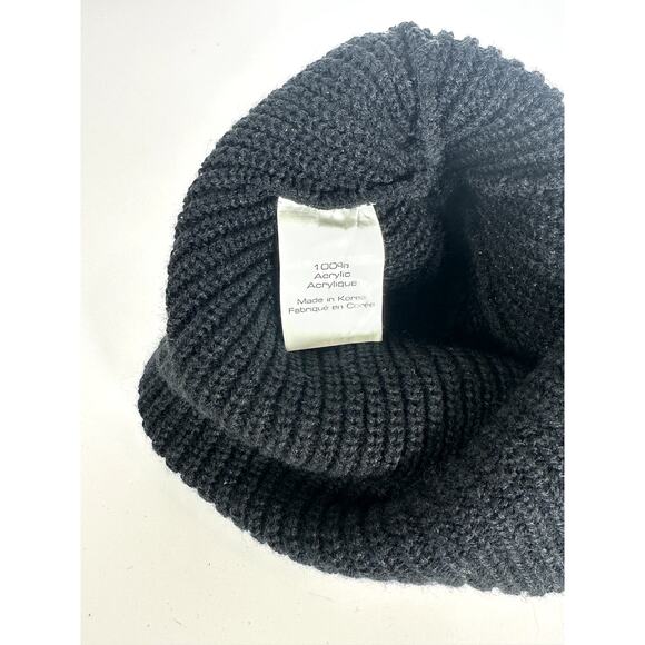 The Hundreds Cuffed Knit Beanie Black Unisex Folded Fisherman Cap - Picture 3 of 4